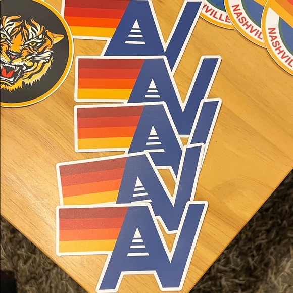 Aviator Nation Red and Blue Tiger Can Coolers with Stickers - Picture 5 of 6